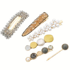 Pearl Rhinestone Hair Clip for Women Girls