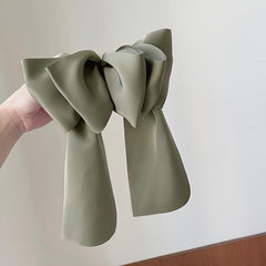 Satin Big Hair Bow Bridal Bow French Barrette Long Tail