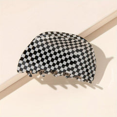Checkered Pattern Acetate Hair Claw Shark Claw Hair Clip