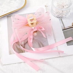 Mesh Bow Hair Claw With Faux Pearl and Ribbon Hair Accessories