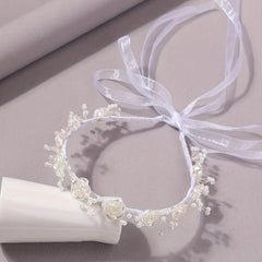 Flower Headband Bridal Head Piece Ribbon Head Band Hair Accessories