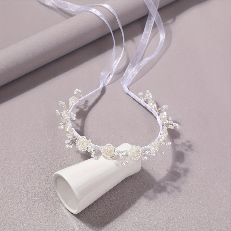 Flower Headband Bridal Head Piece Ribbon Head Band Hair Accessories