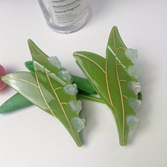 Lily Flower Hair Claw Leaf Shape Shark Claw Hair Accessories For Women Girls