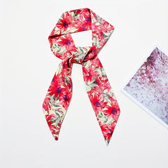 Floral Pattern Hair Scarf Sweet Head Ribbon Scarf