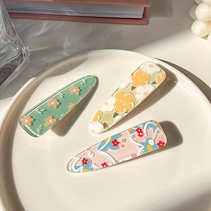 Floral Hair Clips Side Clip Fringe Barrette Hair Accessory For Women