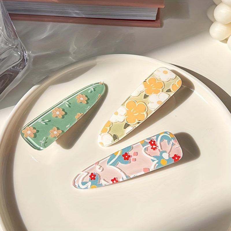 Floral Hair Clips Side Clip Fringe Barrette Hair Accessory For Women