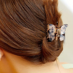2pcs Leopard Pattern Butterfly Hair Claw Clip for Women Girls
