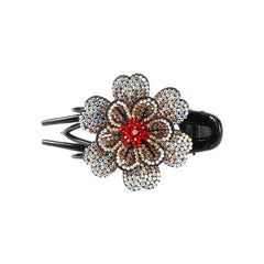 Colorful Rhinestone Flower Hair Claw Crystal Hair Clip For Women