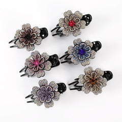 Colorful Rhinestone Flower Hair Claw Crystal Hair Clip For Women