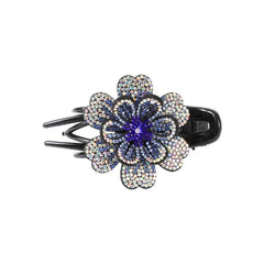 Colorful Rhinestone Flower Hair Claw Crystal Hair Clip For Women