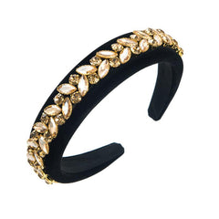 Baroque Rhinestone Leaves Headband Retro Style Hair Accessories Headdress