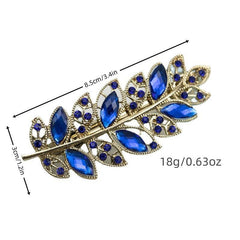 Glitter Leaf Rhinestone Hair Clip for Women