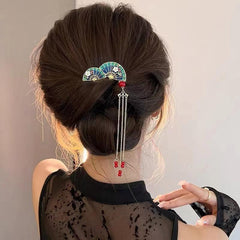 Vintage Tassel Fan Hair Comb Retro Hairpin Headdress Accessories