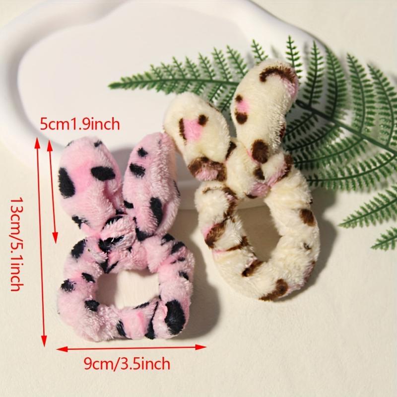 Y2K Plush Leopard Hair Band for Women