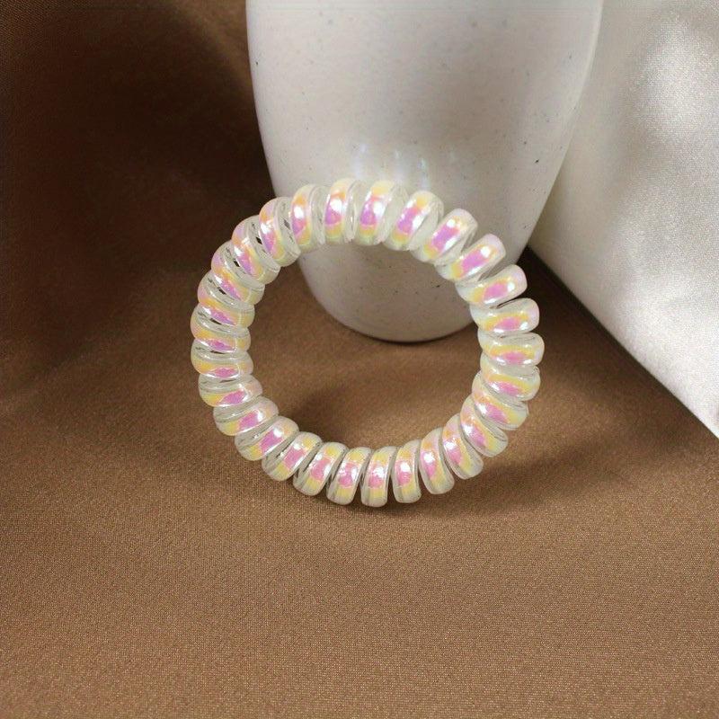 3pcs Transparent Spiral Hair Tie Y2K Hair Accessories Elastic Hair Rope