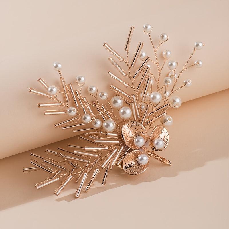 Rose Faux Pearl Hair Clip Wedding Hairpin Barrette Hair Ac