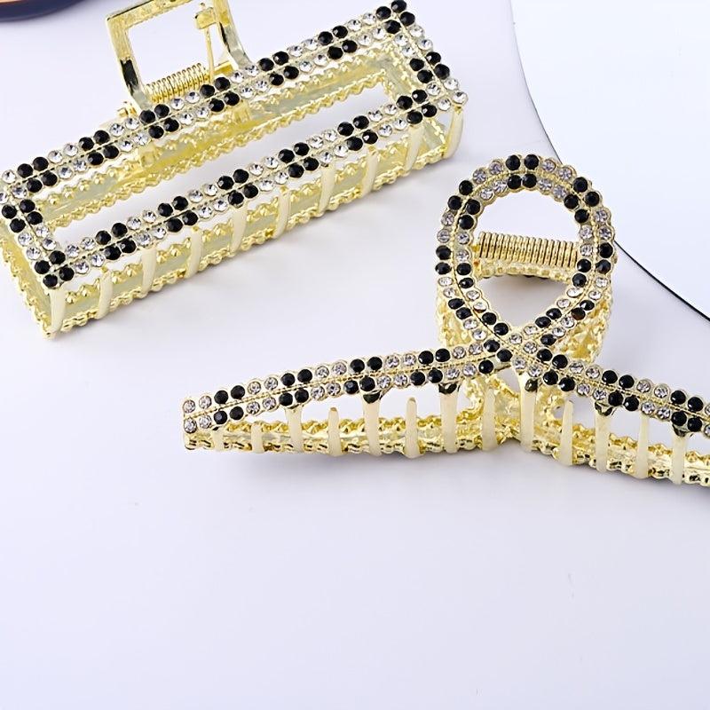 Rhinestone Hair Clip Metal Claw Clip For Thick Hair