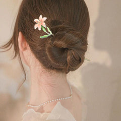 Flower Hair Pin Floral Hair Stick Ponytail Holder Hair Accessories