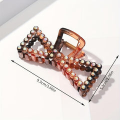 Large Rhinestone Hair Claw Vintage Transparent Shark Claw Hair Accessory