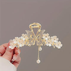 Large Shark Claw Rhinestone Hair Claw Ponytail Holder