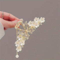 Large Shark Claw Rhinestone Hair Claw Ponytail Holder