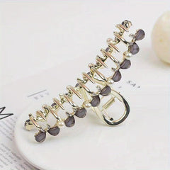 Opal Bow Hair Claw Sparkly Pearl Metal Hair Claw Ponytail Holder