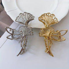 Ginkgo Leaf Claw Clip Silver Gold Hair Clip Large Shark Claw Thick Hair