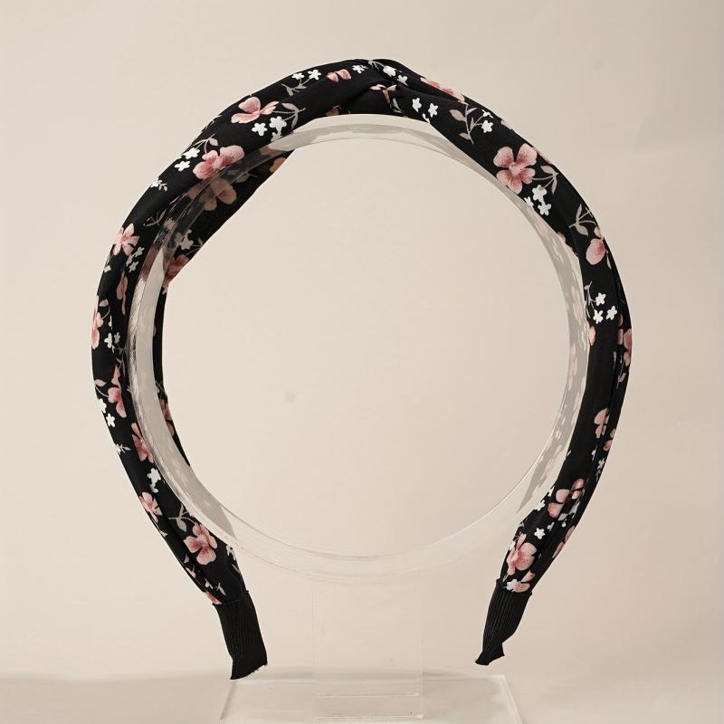 2pcs Knotted Hair Hoop Cross Floral Hairpin Head Hoop Headwear