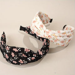 2pcs Knotted Hair Hoop Cross Floral Hairpin Head Hoop Headwear