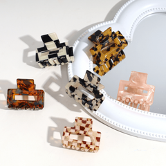 Leopard Print Hair Claw Plaid Pattern Hollow Hair Claw Hair Accessories