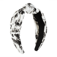 Tie Dye Print Hair Band Cross Knotted Headdress Wide Head Hoop Fabric Women Girl