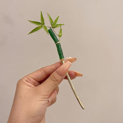 Bamboo Leaves Hairpin Chinese Style Alloy Hair Pin Vintage Cheongsam Accessories