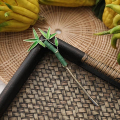 Vintage Tassel Hair Pin Chignon Hair Styling Accessory Green Bamboo