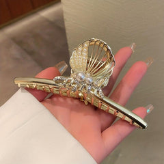 Faux Pearl Butterfly Hair Claw Large Back Head Hair Shark Claw