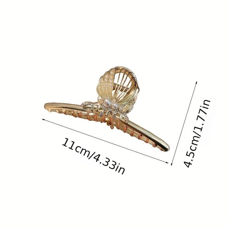 Faux Pearl Butterfly Hair Claw Large Back Head Hair Shark Claw