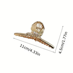Faux Pearl Butterfly Hair Claw Large Back Head Hair Shark Claw