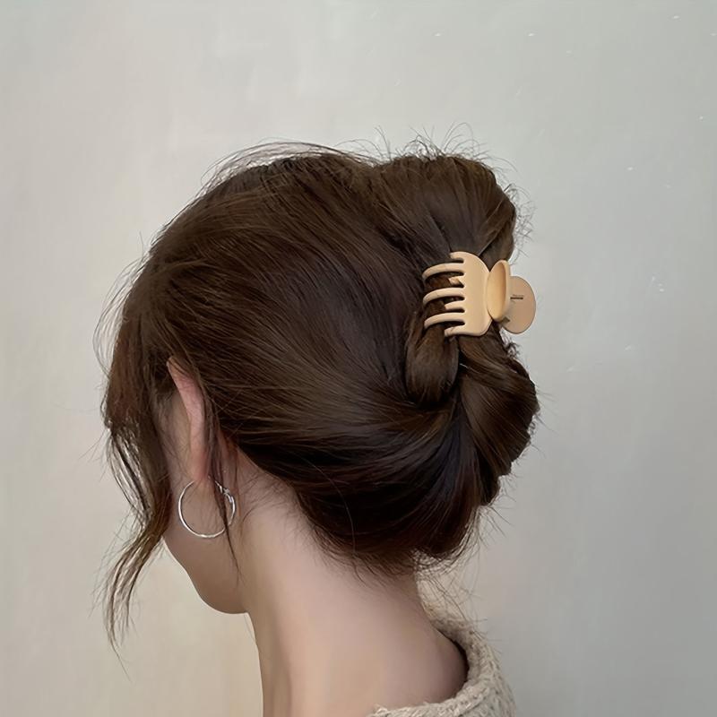 Small Hair Claw Resin Style Nonslip Ponytail Holder for Women Girls