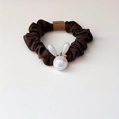 Holographic Rabbit Hair Rope Beaded Ponytail Holder
