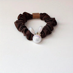 Holographic Rabbit Hair Rope Beaded Ponytail Holder