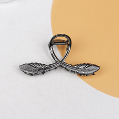 Alloy Feather Hair Claw Ponytail Holder Nonslip Clip