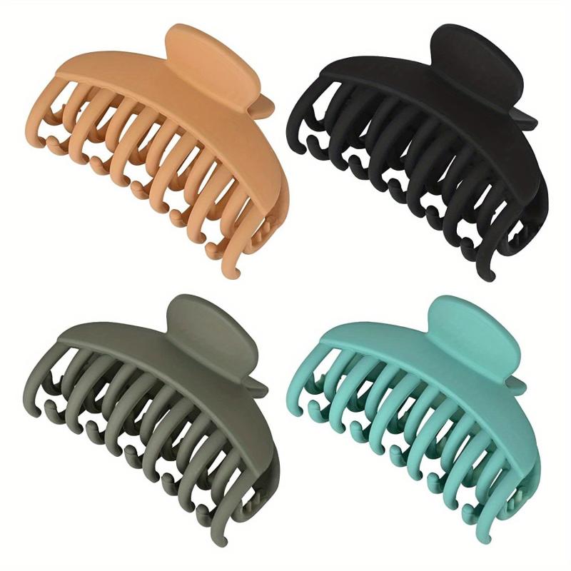 4pcs Frosted Hair Claw Ponytail Holder Women Girls Hair Claw