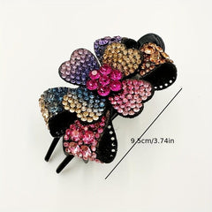 Crystal Flower Hair Claw Large Hair Clip