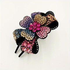 Crystal Flower Hair Claw Large Hair Clip
