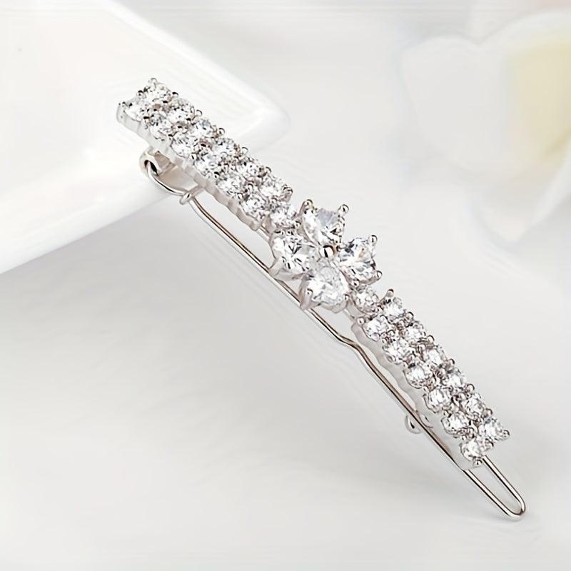 Flower Zircon Hair Clip Side Clip Bangs Clip Head Jewelry Hair Accessories