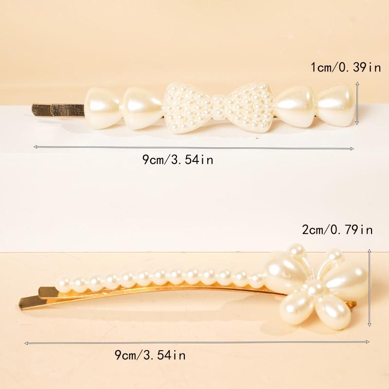 6pcs Faux Pearl Hair Clip Barrette Hair Accessories