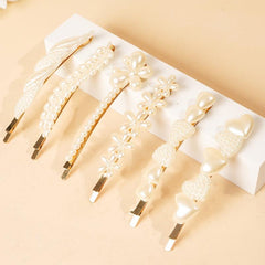 6pcs Faux Pearl Hair Clip Barrette Hair Accessories