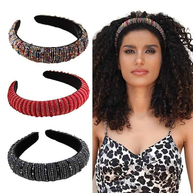Baroque Crystal Beaded Hair Band Glitter Headdress Hair Accessories Women