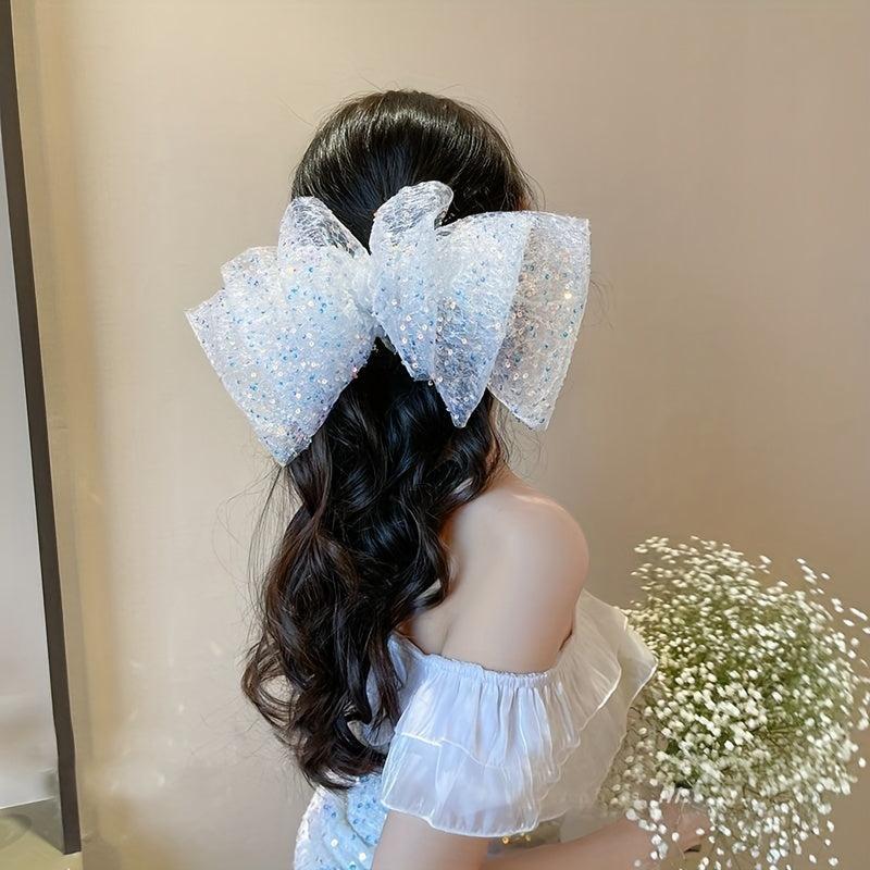 Large Mesh Sequin Hair Clip French Barrette Hair Accessories