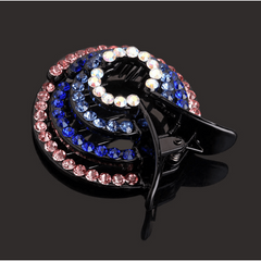 Vintage Rhinestone Hair Claw Glitter Ponytail Holder Hair Clip