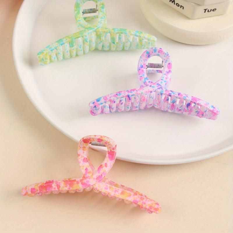 Colorful Ink Mark Hair Claw Style Hair Claw Nonslip Ponytail Shark Claw